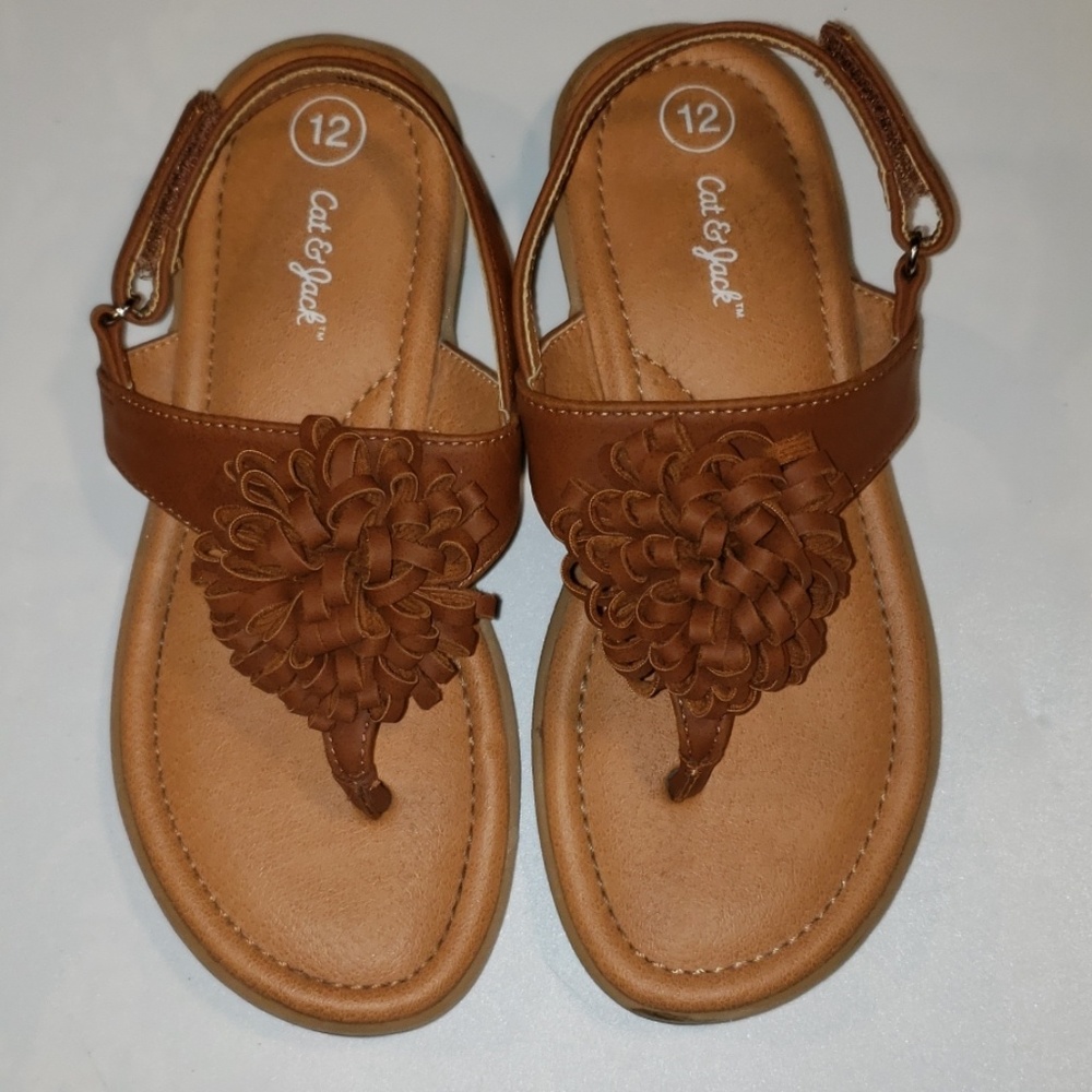 Toddler Girl Cat & Jack Brown Sandals Size 12